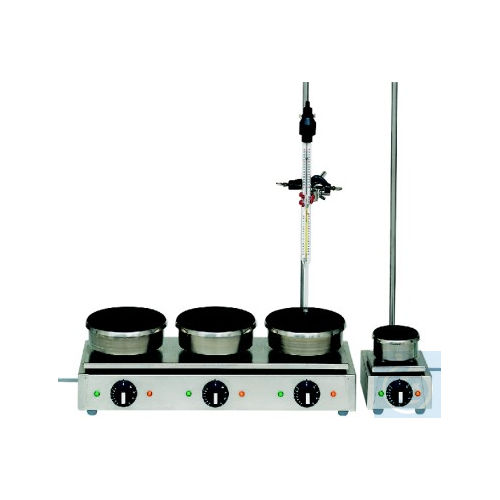 Series hotplate, 6 heating units 85 mmØ, each heating unit can be individually