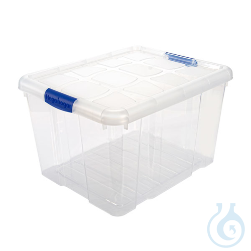 Storage box 25 L, 422 x 256 x 35 mm, PP, clear