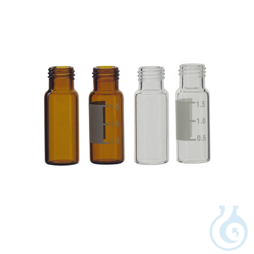 Screw vial for chromatography with write-on patch, clear, 12x32 mm, 2 ml, 10x100