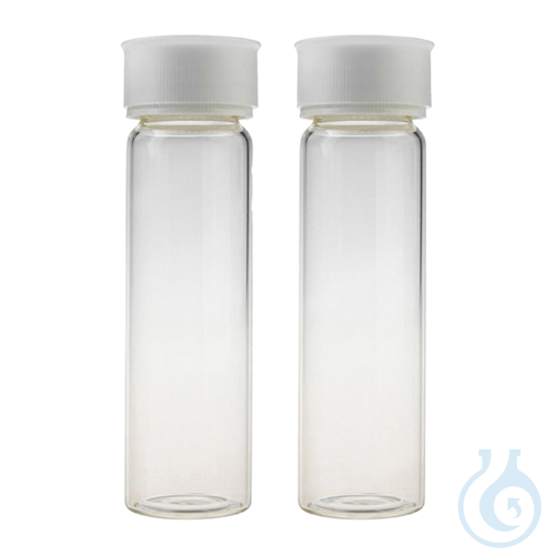 Clear glass EPA/TOC vial, 40 ml, with 24-414 screw cap and PTFE/silicone septum,