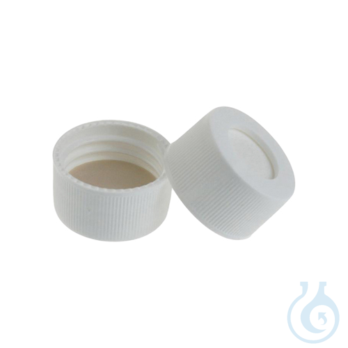 White screw cap 24/410 with PTFE (22 mm) / silicone (3.0 mm) septum, pack of 100