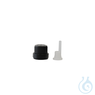 Dropper screw cap DIN-18 with security seal, white, 1000 pcs