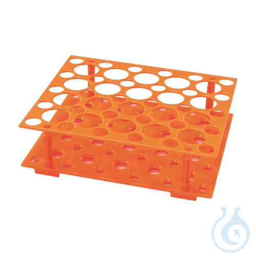 Rack for centrifuge tubes with round holes for 15 ml and 50 ml, ABS, blue, 1 uni