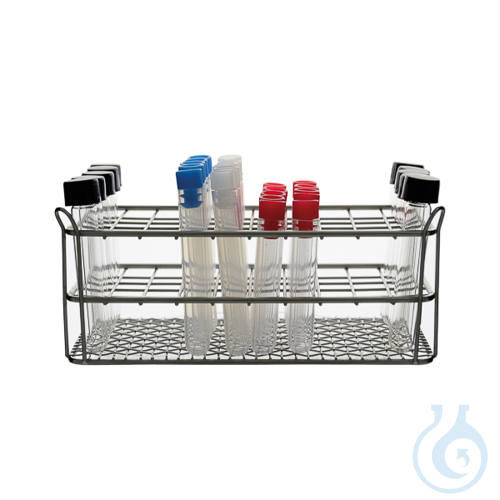 Stainless steel rack for 6 x 4 tubes (< Ø16 mm), h 90 mm
