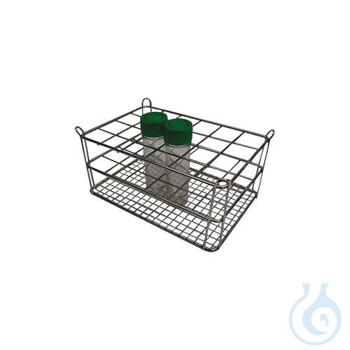 Stainless steel rack for 8 x 6 vials (< Ø30 mm), height : 40 mm