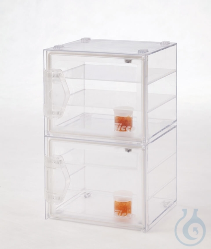 SICCO Mini-2 Desiccator Basic, B 221 mm x H 362 mm x T 214 mm Polycarbonate, 2 c