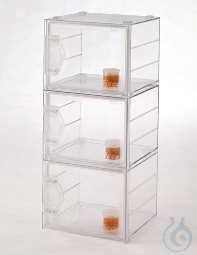 SICCO Mini-3 Desiccator Basic, B 221 mm x H 540 mm x T 214 mm Polycarbonate, 3 c