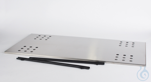 SICCO Shelf, B 1023 mm x H 13 mm x T 515 mm Stainless steel, incl. rails made of