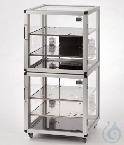 SICCO Auto-Maxi 2-Desiccator, B 560 mm x H 1150 mm x T 580 mm ACRYLIC/ALUMINIUM,