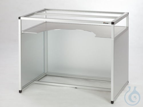 SICCO Rack for Glove Box (seated work), B 890 mm x H 720 mm x T 600 mm made of a