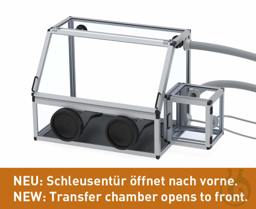 SICCO Glove Box Antistatic with Transfer Chamber, B 1210 mm x H 700 mm x T 600 m