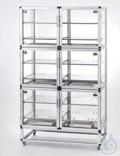 SICCO Desiccator Wall, B 1080 mm x H 1870 mm x T 580mm ACRYLIC/ALUMINIUM, 6 sepa