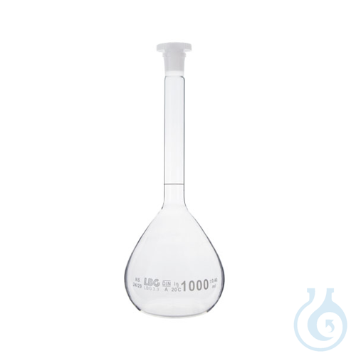 Volumetric flask grade A with plastic stopper, 50 ml, mouth size 12/21, LBG 3.3,