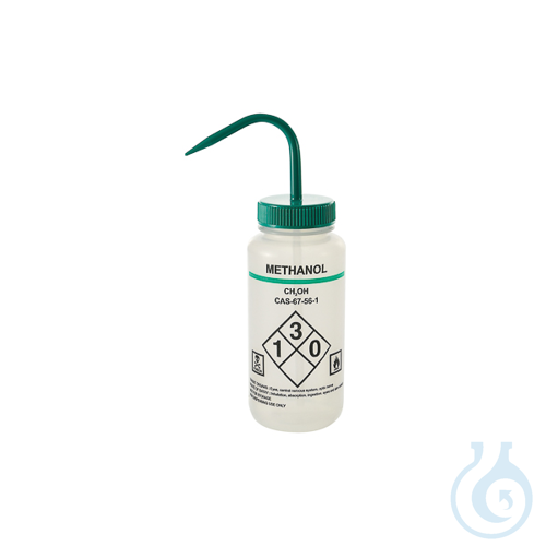 Safety labelled wash bottle, LDPE, acetone, 500 ml