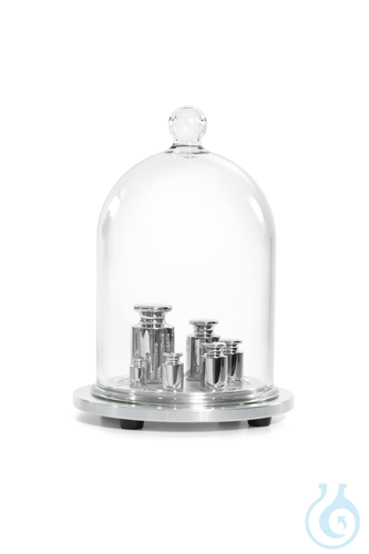 Glass bell jar with support plate for 10