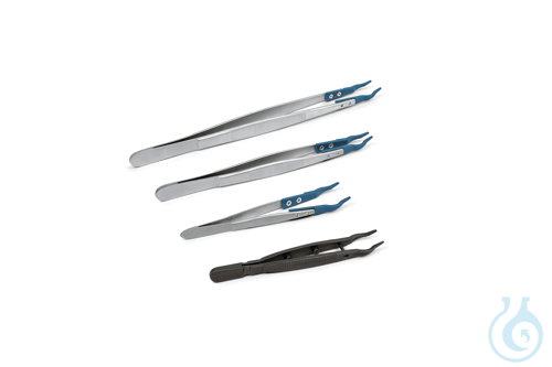 Forceps with carbon tips, size large, 18