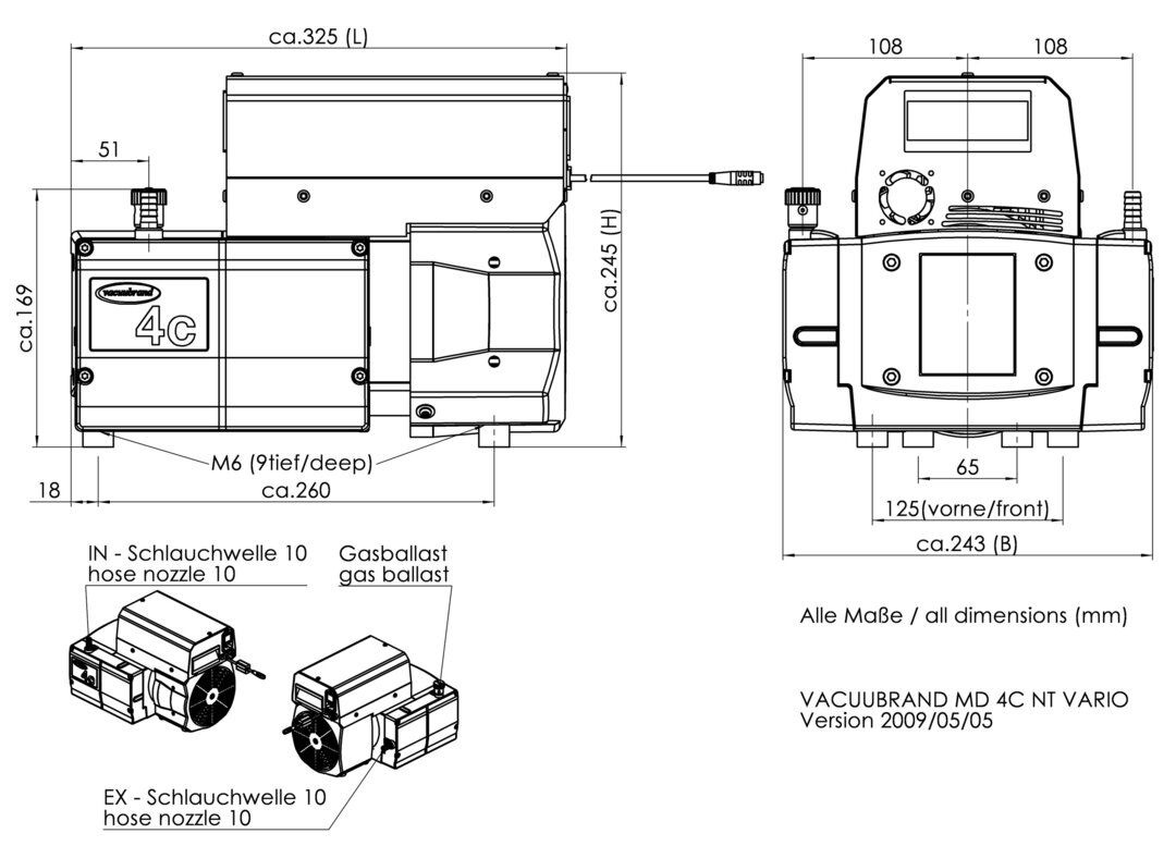 MD 4C VARIO select, CN dimensions