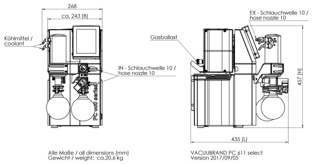 PC 611 select, IN dimensions