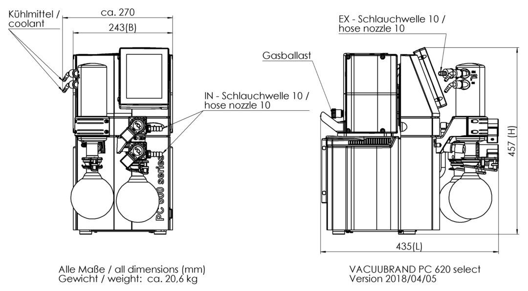 PC 620 select, IN dimensions