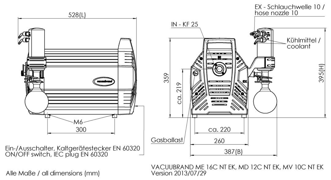 ME 16C NT +EK, US dimensions