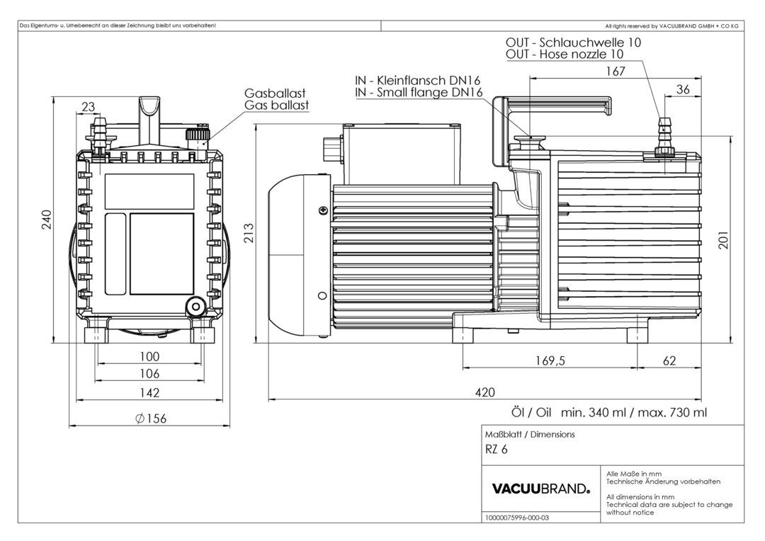 RZ 6 Paket, UK dimensions